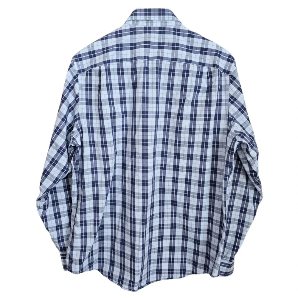 Banana Republic Dress Shirt Mens Medium 15-15.5 Button Blue Classic Non Iron‎